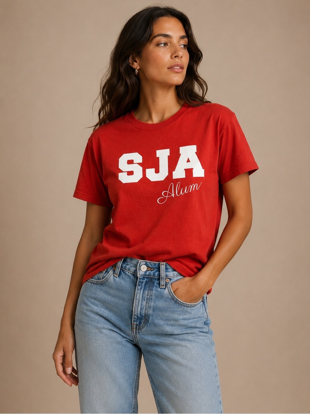 SJA Alum Red Graphic Tee Medium College Life College Graduate